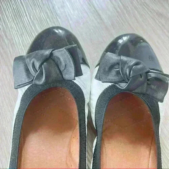 RUDSAK BLACK WHITE FLAT LEATHER LOAFERS ROUND  TOE FLAT SHOES SIZE 38 - Picture 4 of 11